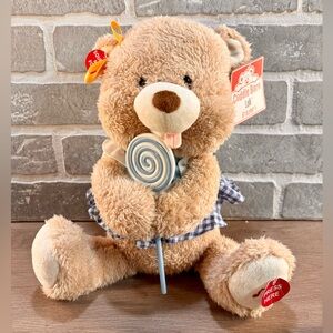 Cuddle Barn New Stuffed Singing Bear Plush Sings Dances Lollipop Song QVC b9